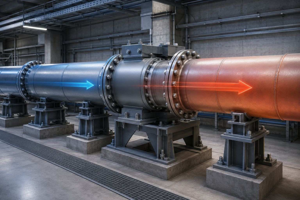 Температурное расширение стального трубопровода и работа сальникового компенсатора